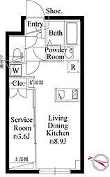タスキスマート西大井 2階1LDKの間取り
