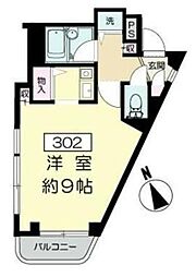 エル稲城 2階1Kの間取り