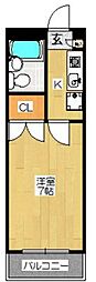 ジュネパレス津田沼第17 1Kの間取図画像