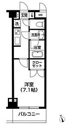 ハイネストレジデンス2 1Kの間取図画像