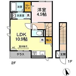 セジュール西台8 1LDKの間取図画像