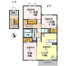 松籟軒A 3LDKの間取図画像