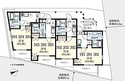 アノンテラス岡上 2階1Kの間取り