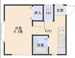 リサU 1Kの間取図画像