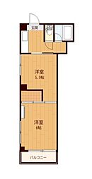 Y・Kマンション 3階2Kの間取り