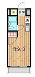 アズヴェール草加 ワンルームの間取図画像