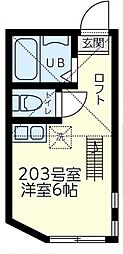 ユナイト子安パサージュの杜 ワンルームの間取図画像