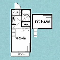新豊田ハイツB号館 ワンルームの間取図画像