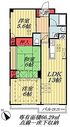 東京メトロ東西線 妙典駅 徒歩10分の賃貸マンション 1階3LDKの間取り