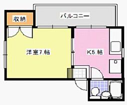 亜土ビル 5階1DKの間取り