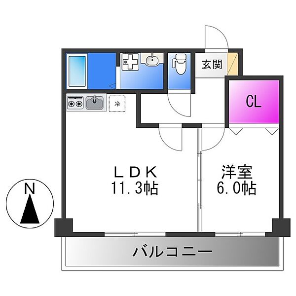 ノースランジェ長原 ｜大阪府大阪市平野区長吉長原東３丁目(賃貸マンション1LDK・2階・41.00㎡)の写真 その2