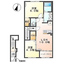 サンプレスII 1LDKの間取図画像
