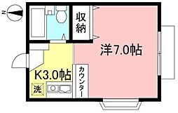 メゾン・ド・フルール 1Kの間取図画像