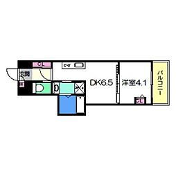 クローバーグランデ我孫子 1DKの間取図画像