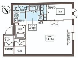 西武池袋線 江古田駅 徒歩6分の賃貸マンション 5階1LDKの間取り