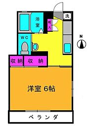 ひかりハイツ 1Kの間取図画像