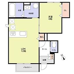 グランプレイス越谷 1LDKの間取図画像