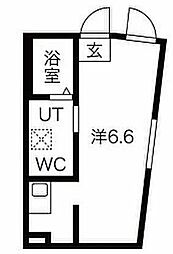 ボンズステージ町屋 1階ワンルームの間取り