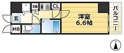 ロイヤルヒル神戸三ノ宮II 6階1Kの間取り