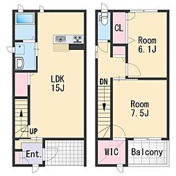 シャーメゾンロイヤルヒルズIV 1階2LDKの間取り