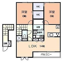 ラルーチェ 2LDKの間取図画像