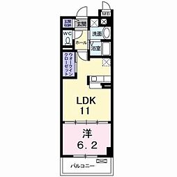 ベルテックス 2階1LDKの間取り
