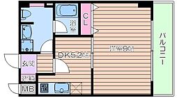 プランドール中津 1DKの間取図画像
