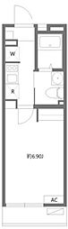 リープ横浜橋 1Kの間取図画像