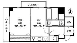 パルム・ドール21 1DKの間取図画像