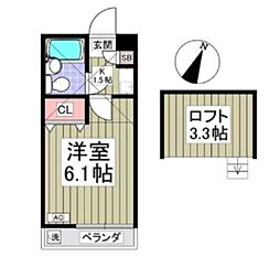 ジュネパレス松戸第68 1Kの間取図画像