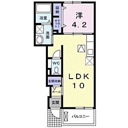 JR紀勢本線 黒江駅 徒歩17分の賃貸アパート 1階1LDKの間取り