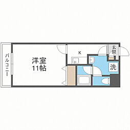 VEGA神松寺2 1Kの間取図画像