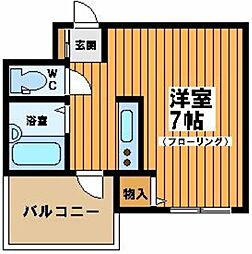 スゥイートハイツ本道 ワンルームの間取図画像