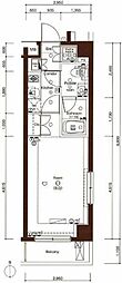 LUXURYアパートメント王子神谷 1Kの間取図画像