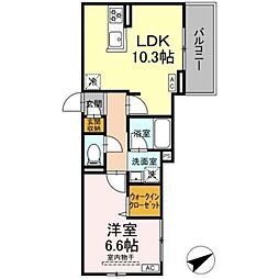 DーGlanz 1LDKの間取図画像