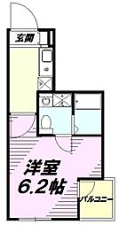カインドネス八王子片倉A 1Kの間取図画像