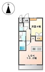 大鈴樹II 2階1LDKの間取り
