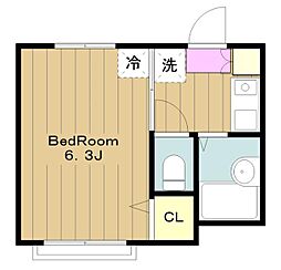ルピナスコート 1Kの間取図画像