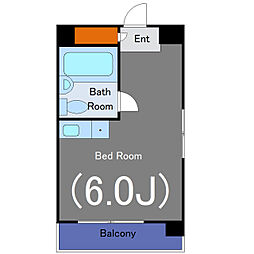 宮島ビル 5階ワンルームの間取り