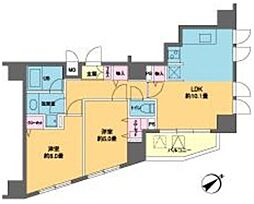 カスタリア北上野 2LDKの間取図画像