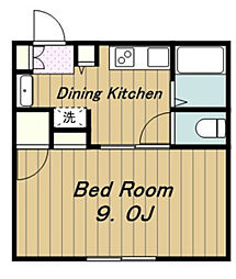 パークヒルズ高幡III 2階1DKの間取り