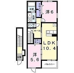 ヴィータ21 2階2LDKの間取り