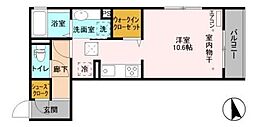 リノアイーナ ワンルームの間取図画像