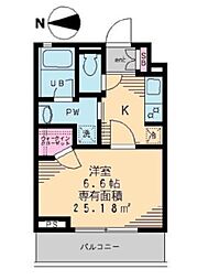 セレリーオ・ニッコー 1Kの間取図画像