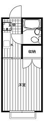多摩都市モノレール 大塚・帝京大学駅 徒歩11分の賃貸マンション 1階1Kの間取り