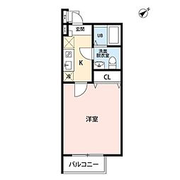 サンテラス二俣川 1Kの間取図画像