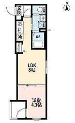 robot home 千住緑町IV 1階1LDKの間取り