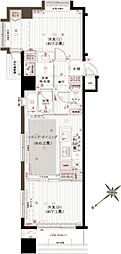 アヴァンティーク銀座2丁目 2DKの間取図画像