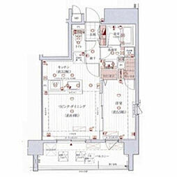 サンヴィヴァン亀戸ノース 1LDKの間取図画像