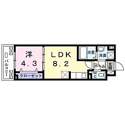 グランドレジデンス赤羽 2階1LDKの間取り